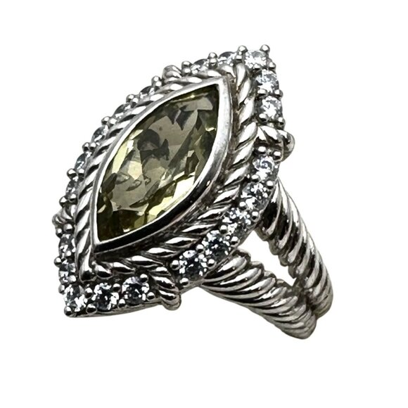 Judith Ripka Jewelry - Judith Ripka Womens Ring Sterling Silver Lemon Quartz Gemstone Size 9